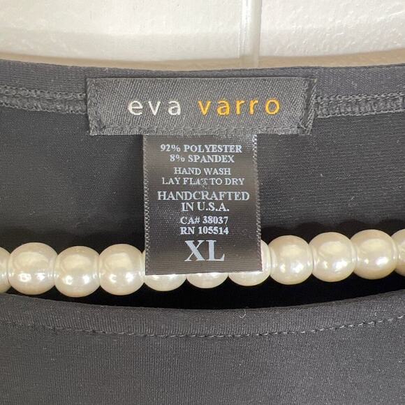 Eva Varro Black Elevated Sweatshirt Shape Blouse Size XL - Picture 3 of 7